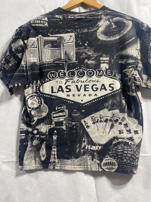 Las Vegas AOP Y2K Streetwear Shirt Black White Medium Vintage All Over Print - Image 1 of 4