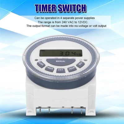 TM619H-2 Digitale Zeitschaltuhr Zeitschalter DC12V Timer Programmierbar Schalter - Bild 1 von 4