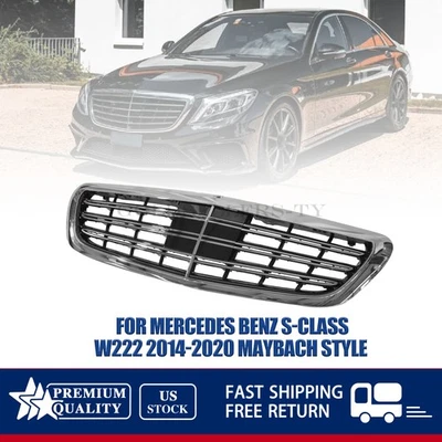 NEW Chrome Front Bumper Grill For Mercedes Benz S-Class W222 14-20 MayBach Style Foto 1 de 4