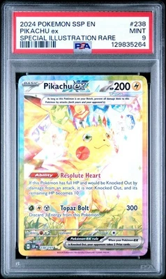 Pikachu ex 2024 SSP Special Illustration Rare 238/191 PSA MINT 9 - Image 1 of 3