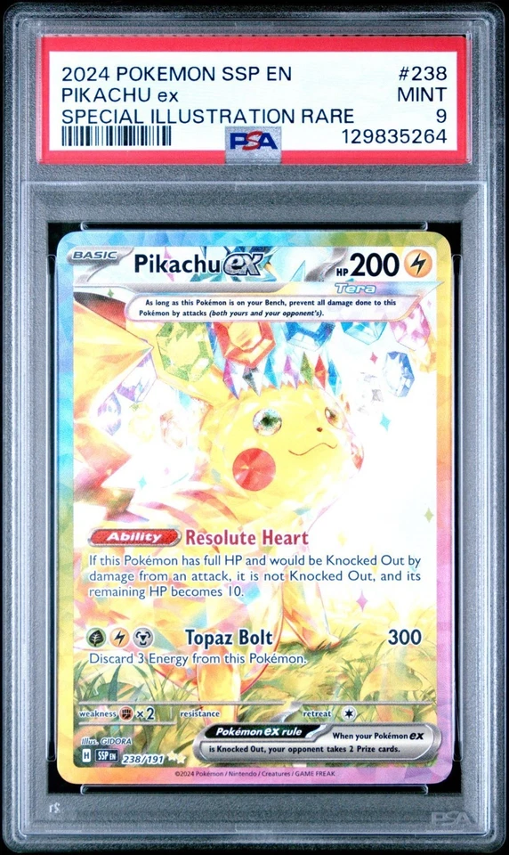 Pikachu ex 2024 SSP Special Illustration Rare 238/191 PSA MINT 9 - Image 1 of 3
