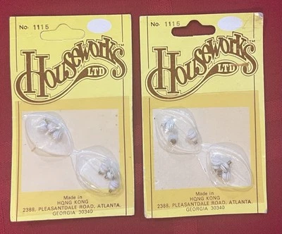 Lot of 2 Houseworks Ltd Miniature Enameled Doorknobs White #1115 Scale 1/12 - Image 1 of 2