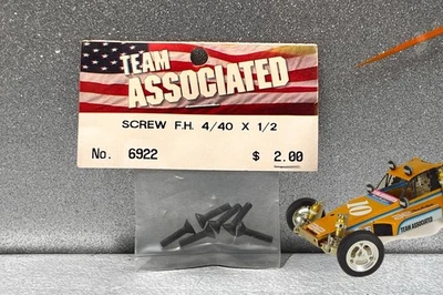 Team Associated RC10 1:10 Flat Head Screws 4-40 x 1/2in #6922 FACTORY SEALED NEW - Image 1 of 2