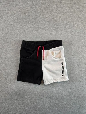 Diesel Shorts Baby 12 Months Black White Colorblock Logo Drawstrings Stretch - Image 1 of 4
