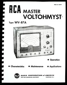 RCA Master VOLTOHMYST WV-87A WV87A Manual - Picture 1 of 1