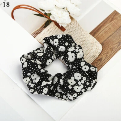 1Pc Floral Hair Ring Scrunchies Hair Tie Elastic Ponytail Hair Rope Rubber Bands - Image 1 of 4