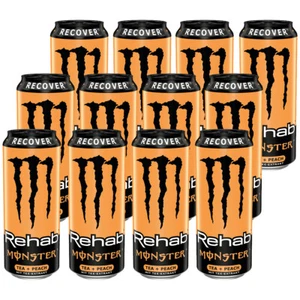 Monster Rehab Peach Tea Eistee Pfirsich Energy 500ml 12er Pack - Picture 1 of 1