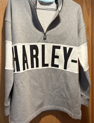 Harley Davidson Sweatshirt Womens XL Large Pullover 1/4 Zip Streetwear NWT - Image 1 of 4