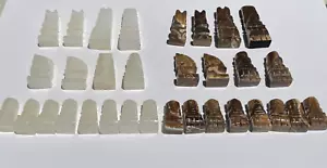 Unique and unusual 32 piece Hand Carved marble chess set in white and brown. - Picture 1 of 24