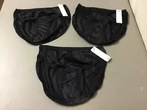3 mutandine nuove con etichette Nancy King Old Stock nylon taglio alto taglia 6 nere #178W - Foto 1 di 2