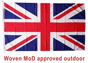 Union Jack Flagge MoD genehmigt Farbstoff sublimiert gewebter Stoff GB UK Made British - Bild 1 von 6