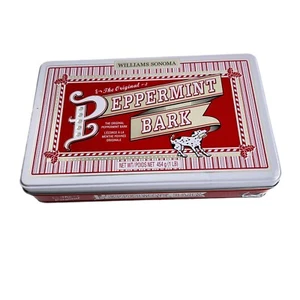 Collectible Williams Sonoma Peppermint Bark Tin with Lid Storage w Personality - Picture 1 of 10