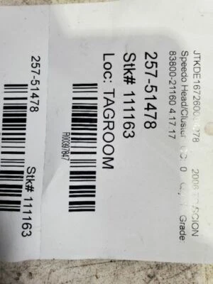 2005-2007, Scion TC Scion, racimo de velocímetro, número de pieza - 83800-21160 Foto 1 de 4