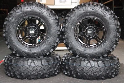 POLARIS RZR 900 S 28" CARNIVORE RADIAL ATV TIRE 14" VIPER BLK WHEEL KIT POL10K - Image 1 of 4