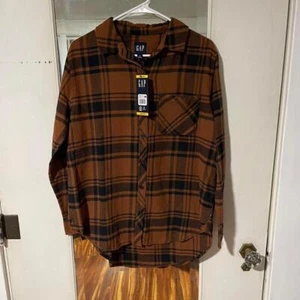 Brown and black Gap flannel shirt BRAND NEW - Picture 1 of 2