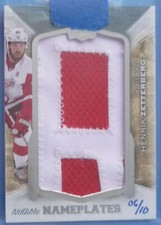 Henrik Zetterberg 2016-17 UD The Cup Notable Nameplates Letter R Patch 6/10 1/1