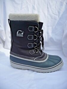 Sorel Boots Mens 9 Rubber Bottom Leather Top Insulated Removable Lining Laced