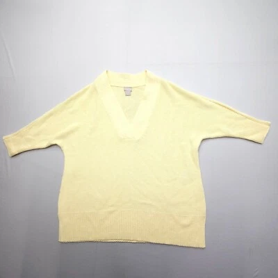 Suéter Chico's cuello en V para mujer talla 1 (EE. UU. mediano) amarillo 100 % algodón Foto 1 de 4