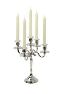 PORTACANDELE CANDELABRO 5 POSTI METALLO ZINCATO - Foto 1 di 2