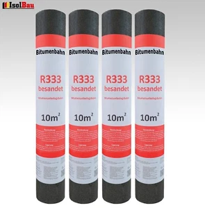 Dachpappe R333 Besandet 40m² 4 Rolle Bitumenbahn Profi Bitumen-Dachbahn - Bild 1 von 3