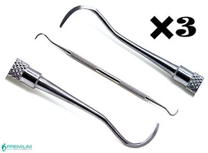 3× Premium Sickle Scaler H6/H7 Dental Periodontal Silver Steel Instrument - Picture 1 of 4
