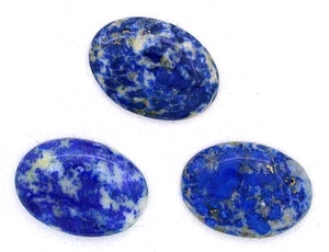 65 Ct Total Weight Three 25x18 25mm x 18mm Natural Snowflake Lapis Oval EBS9466 - Picture 1 of 2