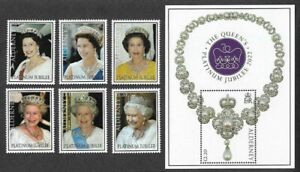 Alderney Queen Elizabeth  II-2022 Platinum Jubilee set & Min sheet mnh