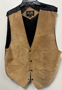 Scully Men’s Vest Brown /Tan Suede Snap Button XL - Picture 1 of 6
