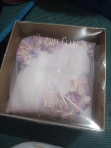 Beverley Clark Collection Purple Pink Floral Wedding Pillow - Picture 1 of 3