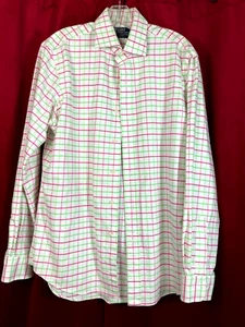 16 L Regent Custom Fit Vintage 90s Polo Ralph Lauren window pane Shirt Rainbow - Picture 1 of 5