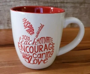 Ceramic White Red Teacher Coffee Mug By Lighthouse Christian Products Gifts - Picture 1 of 6
