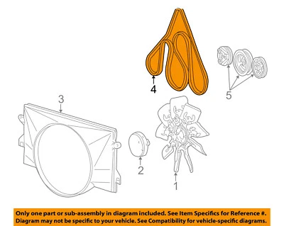 Correia de ventilador Ford OEM 97-02 E-350 Econoline Club Wagon-Serpentine Drive YC2Z8620EA - Imagem 1 de 2