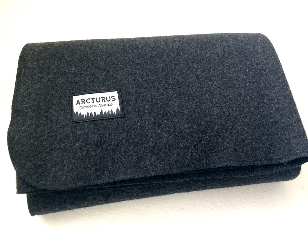 Arcturus Military Wool Blanket Charcoal Gray 4.5 lbs  64" x 88" Heavy Duty NEW