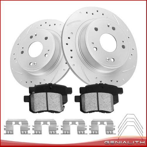 Rear 281.7mm11.1in Disc Rotors&Ceramic Brake Pads for 20082017 Honda