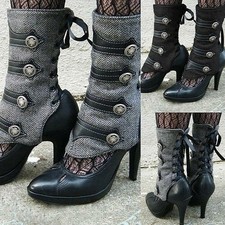 Copriscarpe Ghette Steampunk grigio o nero regolabili