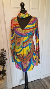Leg Avenue size S/M 70s costume retro mini dress with tie - Picture 1 of 8