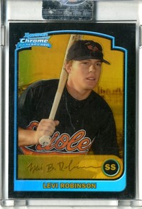 2003 Bowman Chrome Gold Refractors Orioles Baseball Card #299 Levi Robinson/170