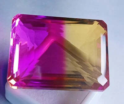 Tourmaline Bi-Colour Emerald Cut 118+ Ct Natural AA Loose EGL Certified Gemstone - Image 1 of 4