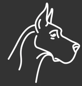 Great Dane White Vinyl Decal Sticker - Foto 1 di 1