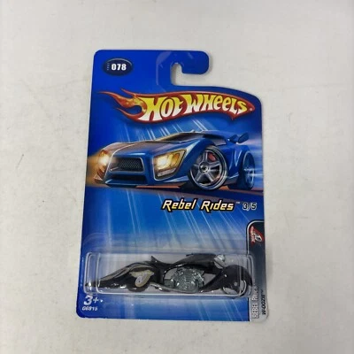 2005 Hot Wheels Rebel Rides W-Oozie Black Chopper Motorcycle  #3/5 1/64 #78 - Image 1 of 4