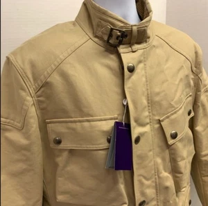NWT Ralph Lauren Purple Label Beige Water Repellent Rain Coat Size Large - Picture 1 of 14