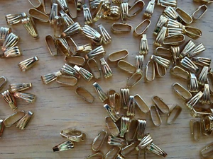 Hamilton Gold Locket Bail Loop for Chain Pendant Findings (pkg 144) Med 0247 - Picture 1 of 4