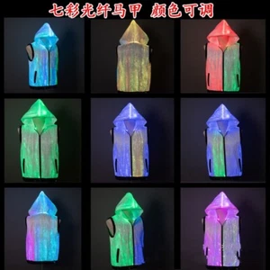 Fiber Optic Vest Costume Luminous Hooded Coat LED Colored Light Performance Prop - Picture 1 of 11