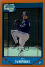 2007 Bowman Chrome Prospects Orange Refractors #BC78 Jose Oyervidez /25