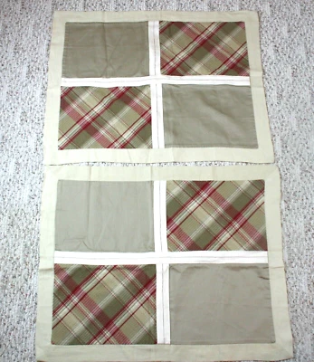 2 fundas a cuadros Dockers Seersucker rojo oscuro beige algodón sarga ribete cierre de botón Foto 1 de 4