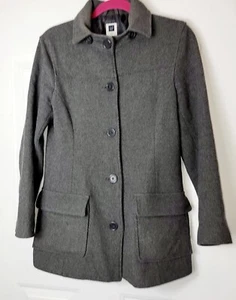 Womens Gap Gray Wool Blend Button Peacoat Small - Picture 1 of 23