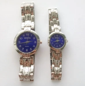 Geneva Quartz Watchesosiery Watches, Men’s & Women’s, Blue Dial, Stainless Steel - Picture 1 of 7