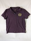 Armani Exchange Polo Shirt Mens Large Purple Short Sleeve Gold Logo Embroidered