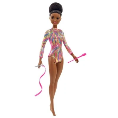 Barbie Doll Rhythmic Gymnast with Clubs & Ribbons You Can Be Anything Mattel - Image 1 of 4