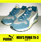 RARE! Men's Puma TX-3 Shoes Turquoise Blue Gray Runner Trainer Track Sprint Sunn